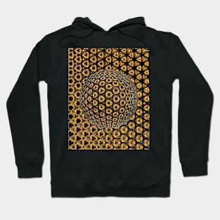 metallic gold and bronze mosaic tiles over sphere Hoodie